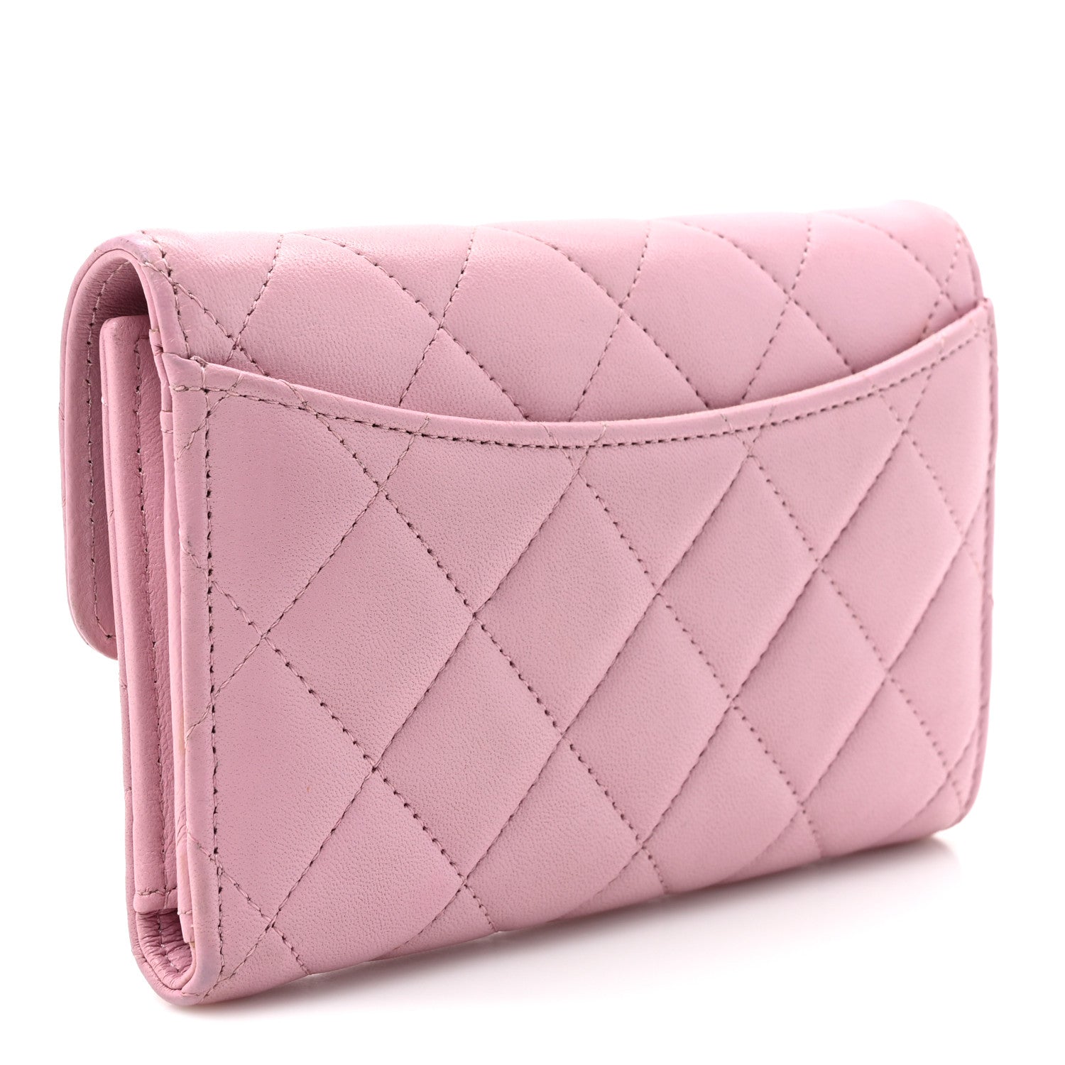Chanel Lambskin Quilted Medium Flap Wallet Pink 3 of 15