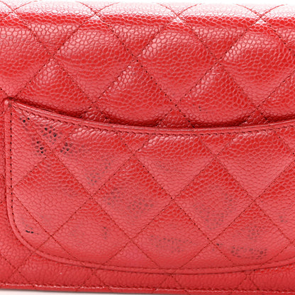 Chanel Caviar Quilted Wallet On Chain WOC Dark Red 12 of 13