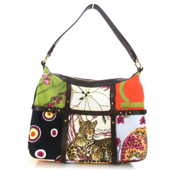 SALVATOREFERRAGAMOCanvasSummerJungleShoulderBag