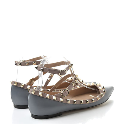 Valentino Garavani Nappa Rockstud Cage Ballerina Flats 39 Stone Poudre 4 of 10