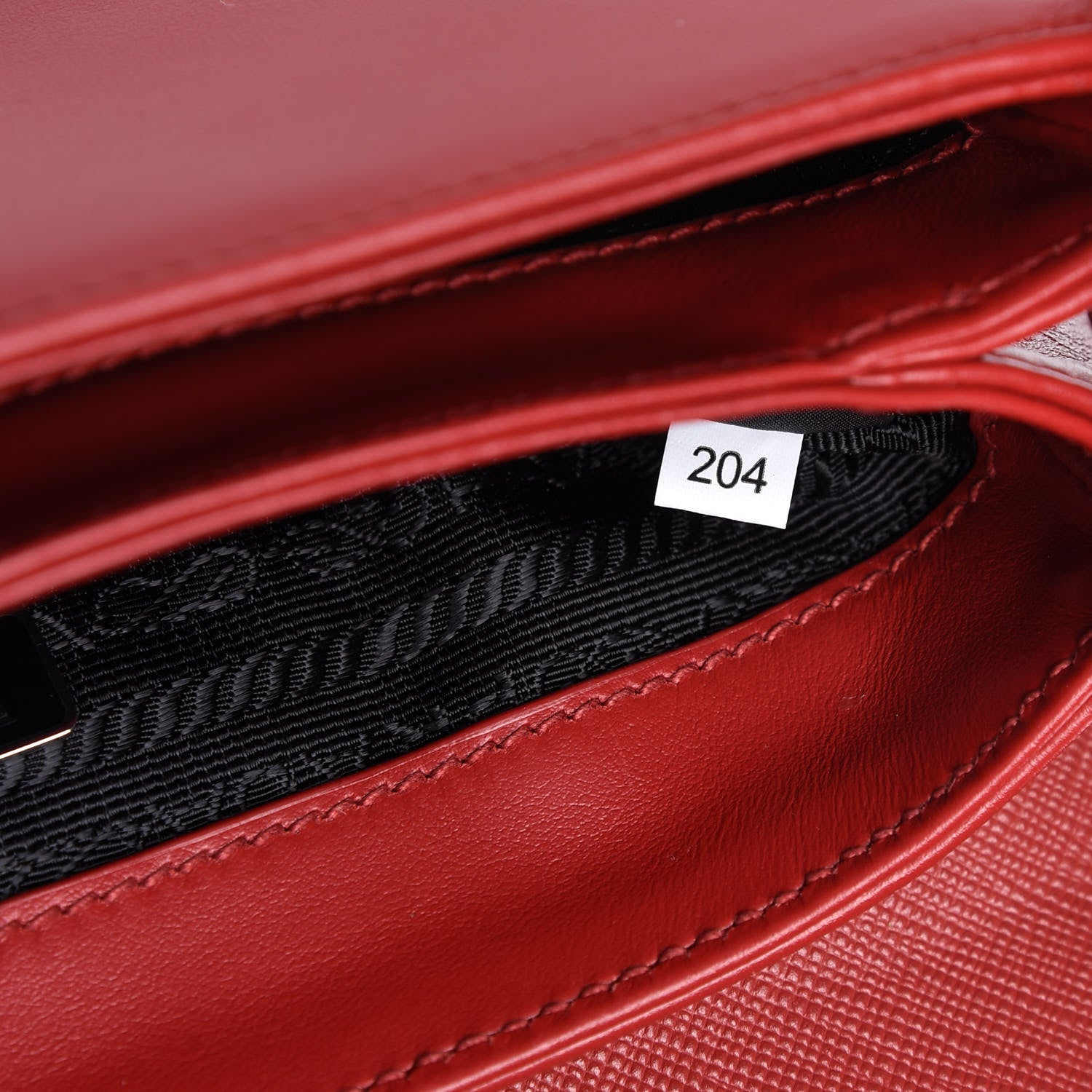 Prada Saffiano Soft Calfskin Chain Crossbody Bag Fuoco 9 of 10