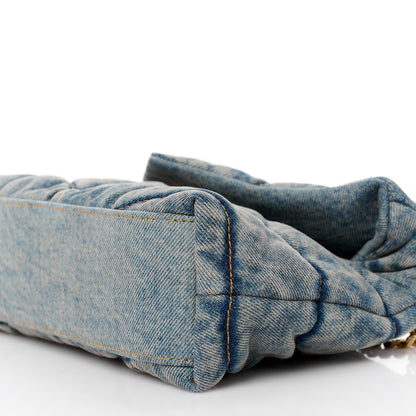 Saint Laurent Denim Quilted Toy Loulou Puffer Monogram Chain Satchel Blue Cinnamon 10 of 12