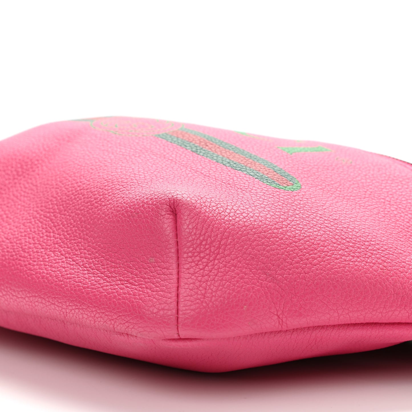 Grained Calfskin Small Logo Belt Bag Box Pink Green