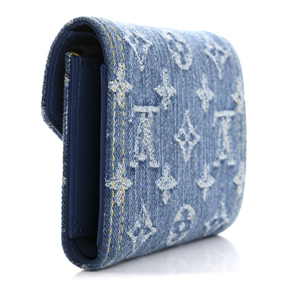 Louis Vuitton Denim Monogram  Victorine Wallet Blue 3 of 7