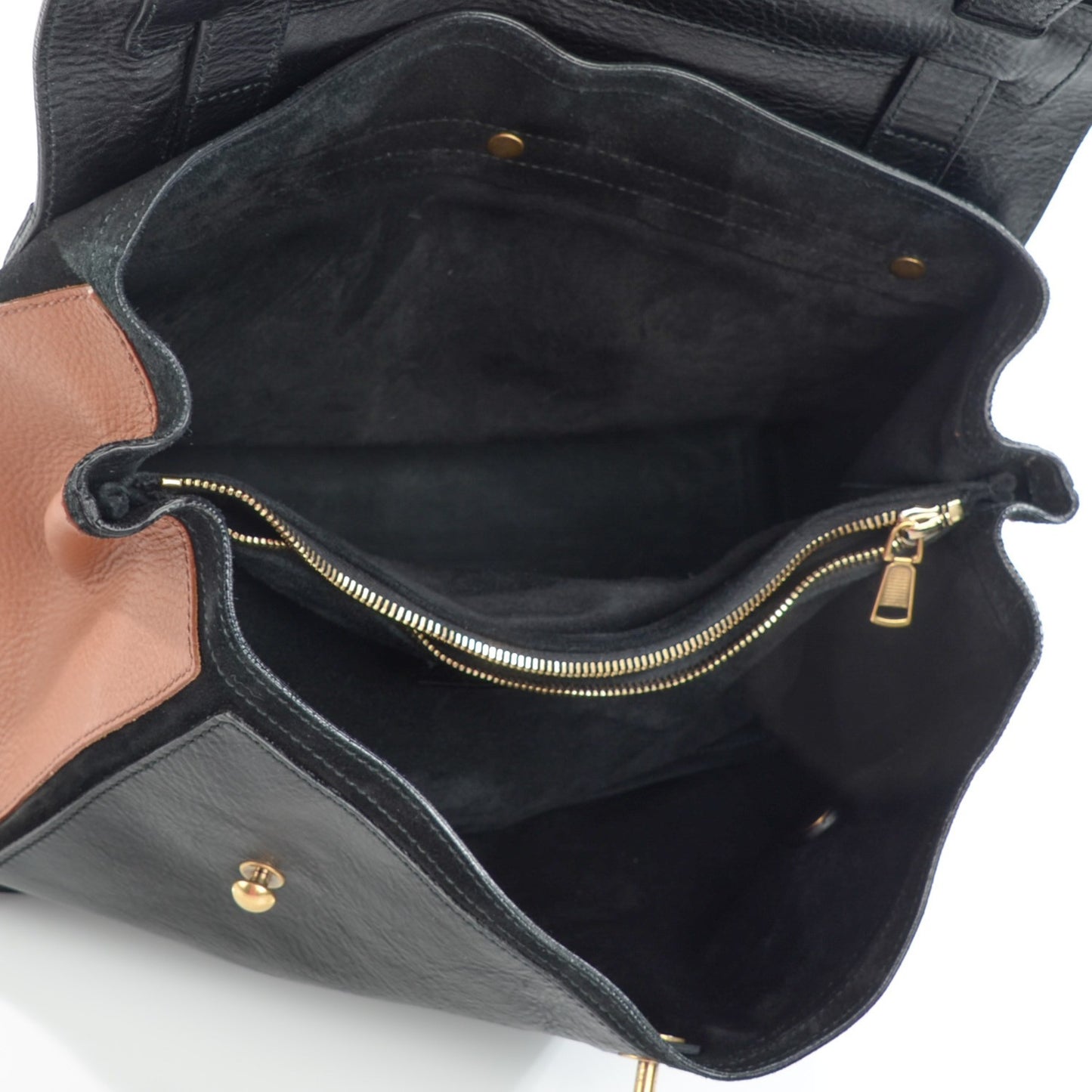 Calfskin Patent Medium Muse Two Black Camel