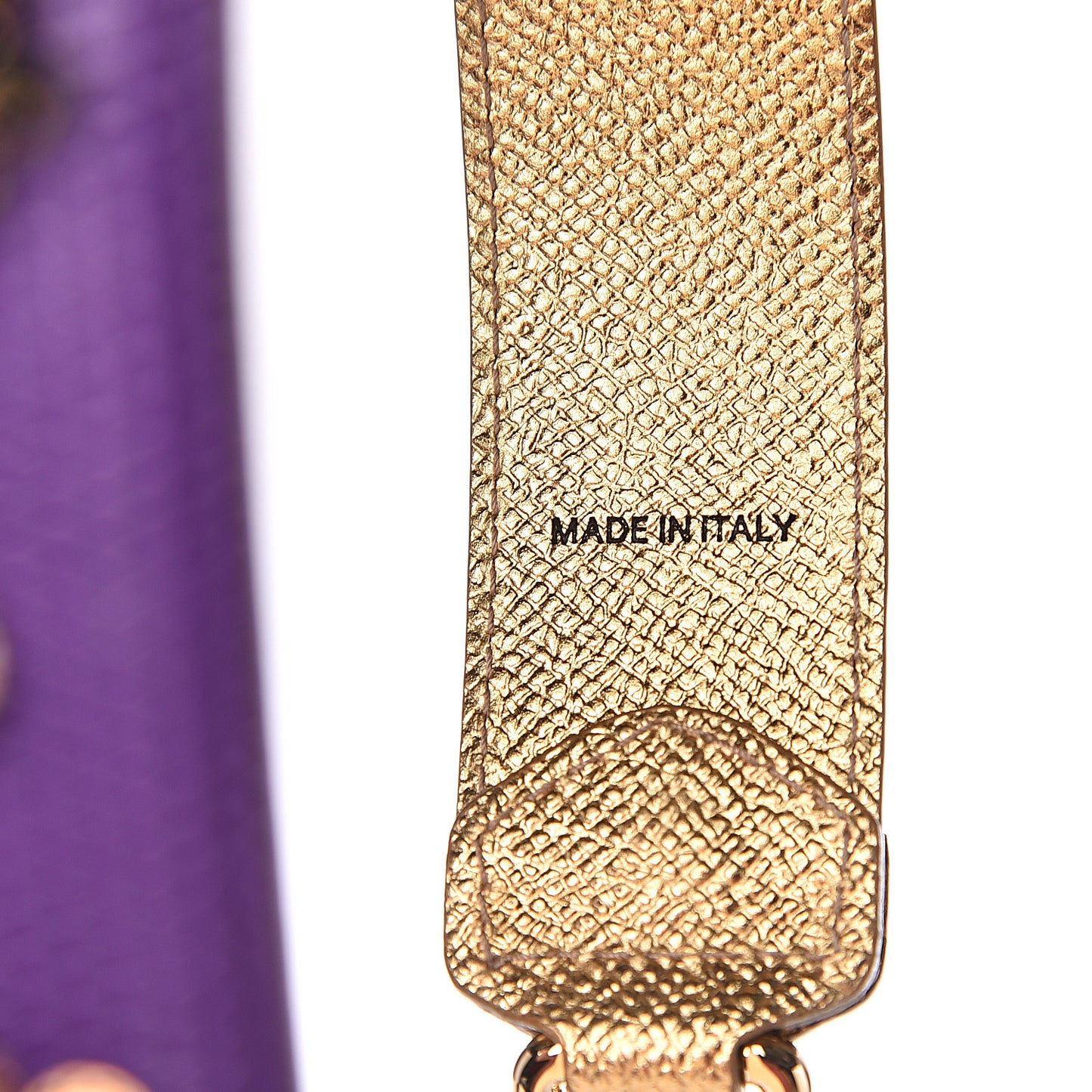 Lizard Embossed Metallic Crystal Strap Purple Gold