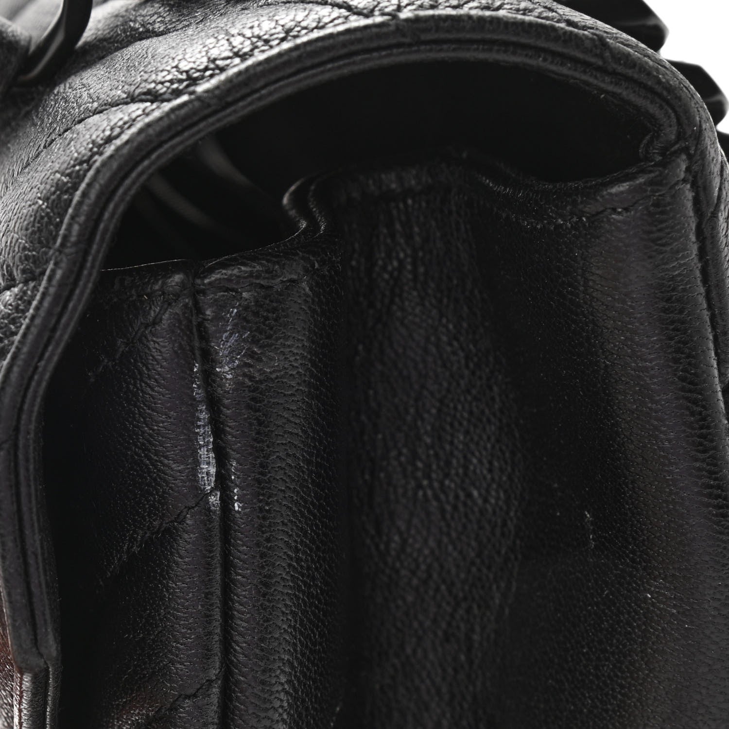 Saint Laurent Sheepskin Matelasse Chevron Monogram Monochrome Large College Satchel Black 12 of 12
