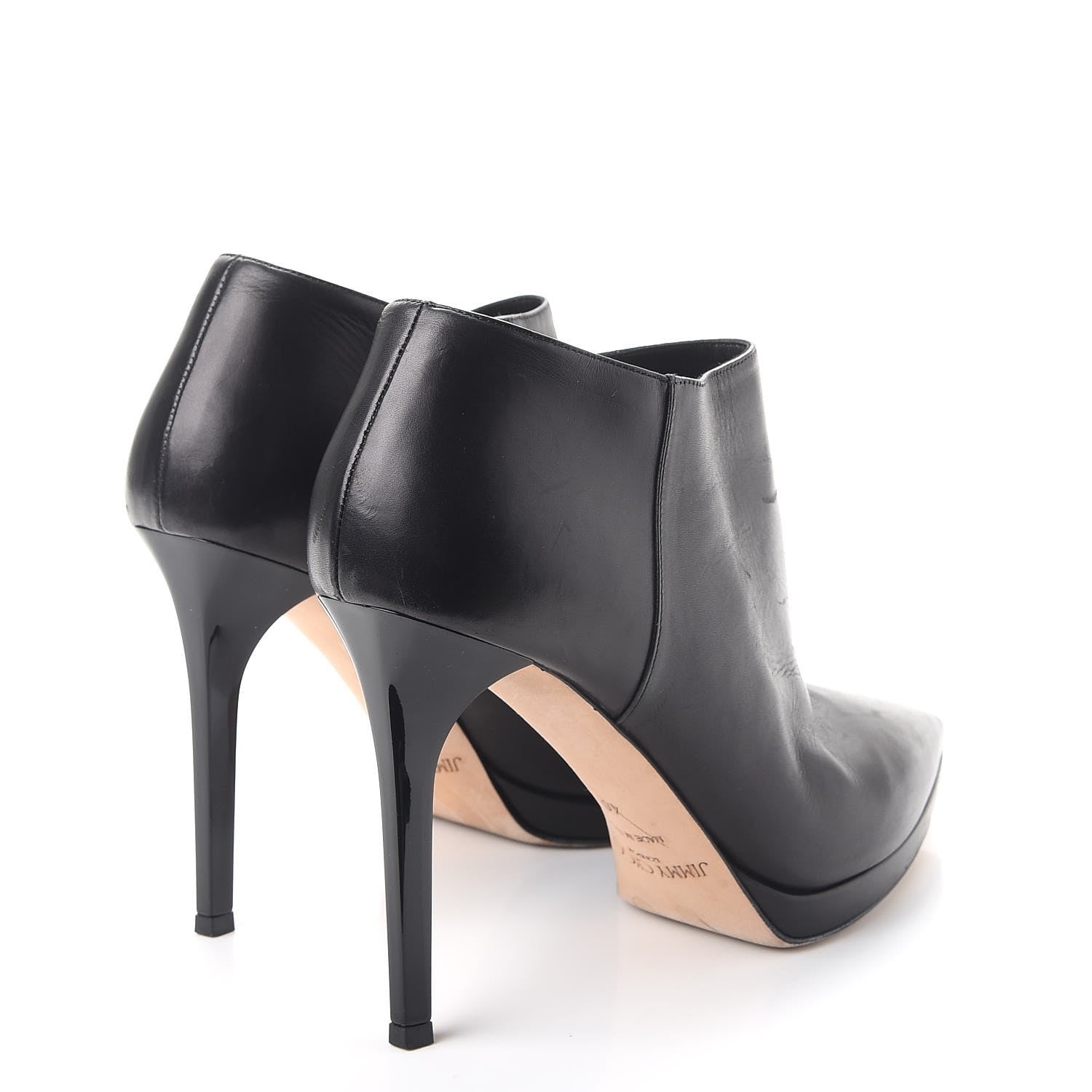 Jimmy Choo Lambskin Lindsey 100 Pointed Toe Ankle Boots 40 Black 4 of 12