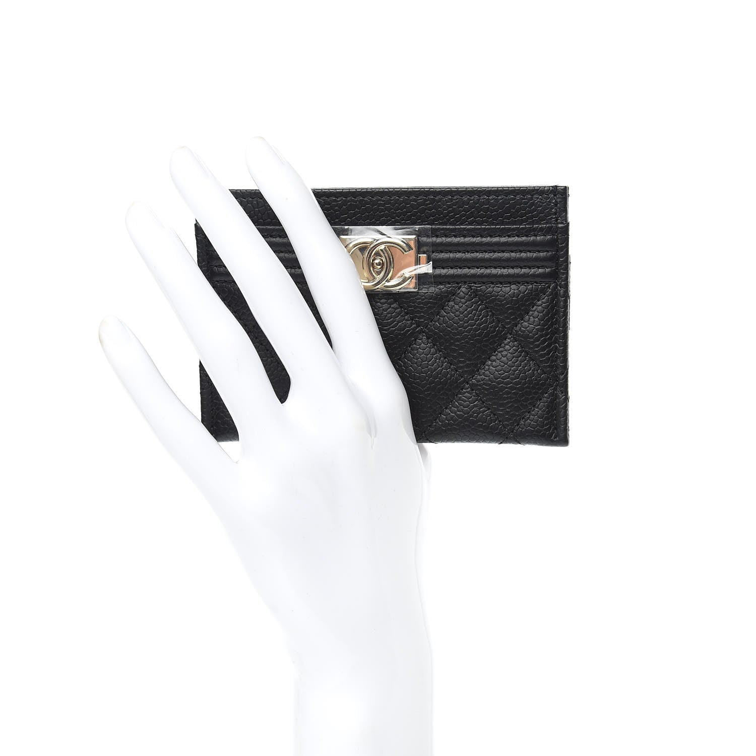 Chanel Caviar Quilted Boy Card Holder Black 2 of 9