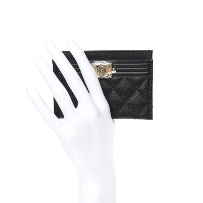 Chanel Caviar Quilted Boy Card Holder Black 2 of 9