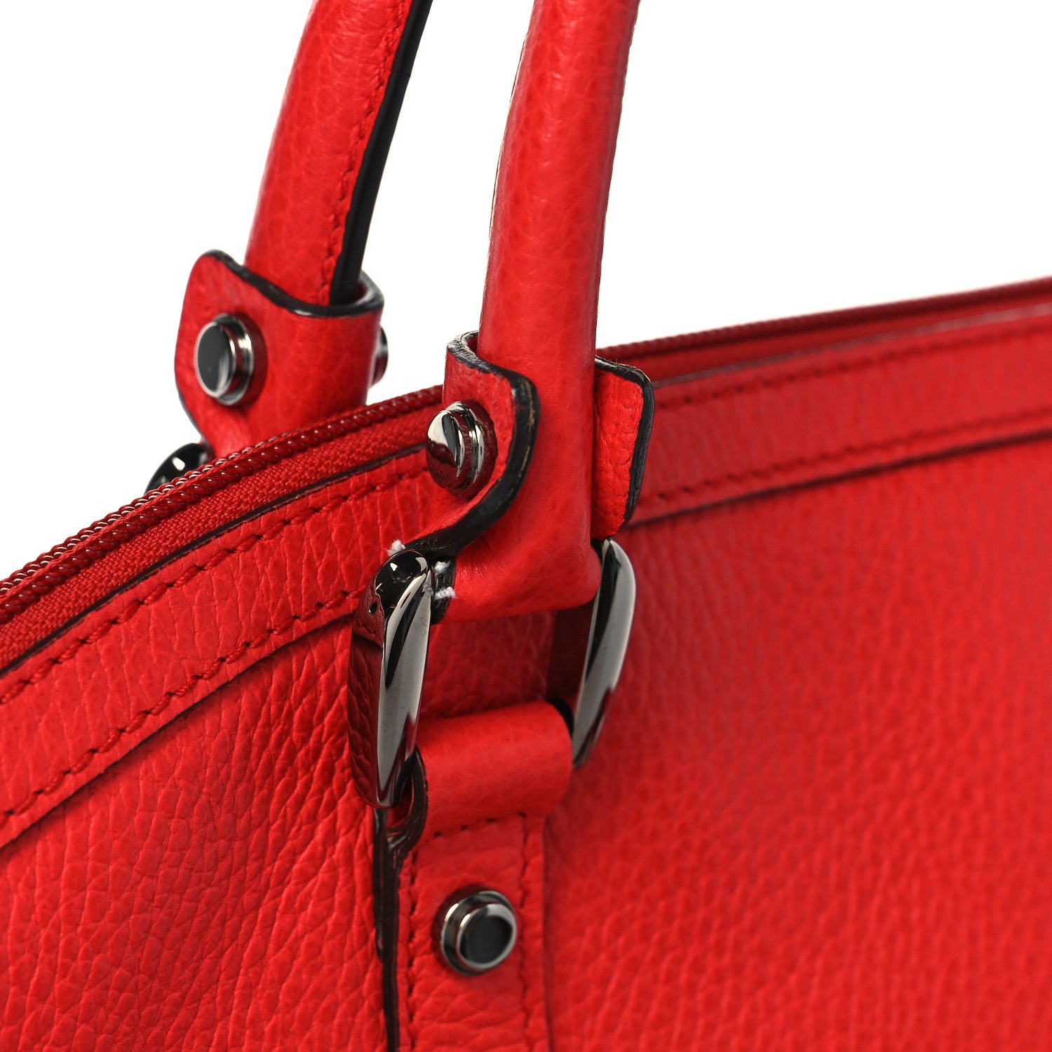 Gucci Dollar Calfskin Medium GG Charm Dome Satchel Sporting Red 10 of 11