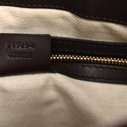 Gucci Guccissima Mayfair Top Handle Satchel Dark Brown 7 of 13