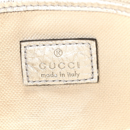 Gucci Metallic GG Grainy Calfskin Emblem Medium Shoulder Bag Silver 6 of 10