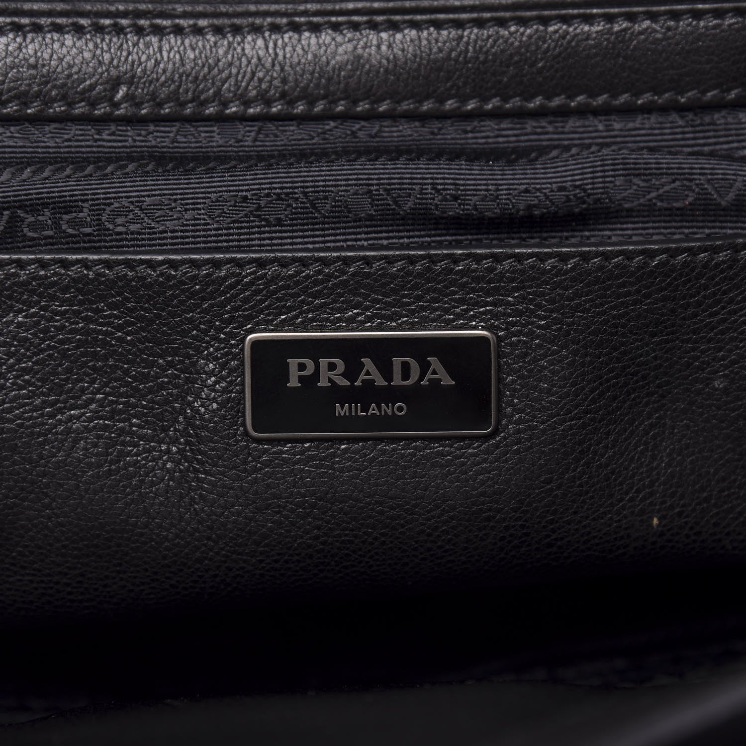 Prada Glace Calf Large Twin Pocket Tote Naturale Black 6 of 11