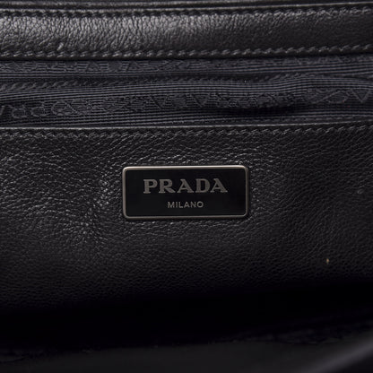 Prada Glace Calf Large Twin Pocket Tote Naturale Black 6 of 11