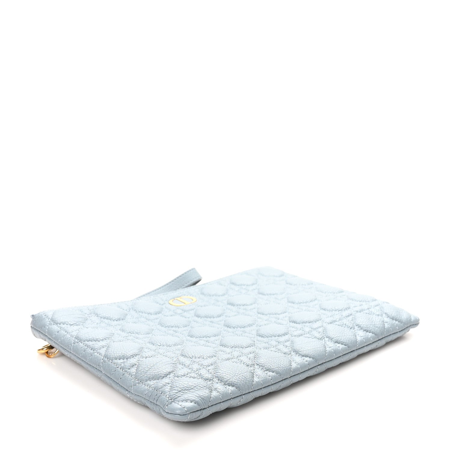 Christian Dior Supple Calfskin Cannage Large Caro Daily Pouch Cloud Blue 4 of 8