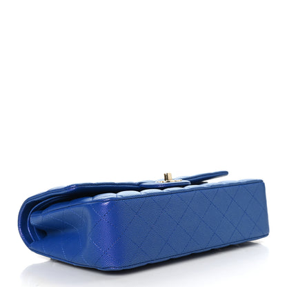 Chanel Iridescent Caviar Quilted Medium Double Flap Blue 3 of 8