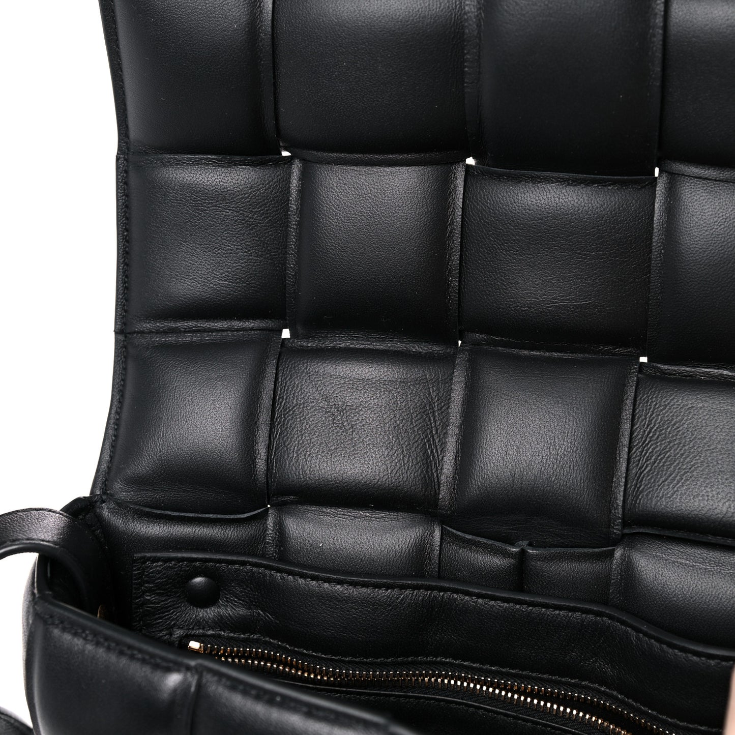 Nappa Maxi Intreccio Padded Cassette Crossbody Bag Black