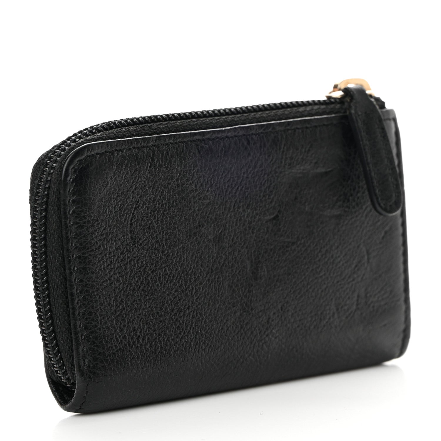 Chanel Calfskin Chain Embossed CC Key Holder Case Black 3 of 12