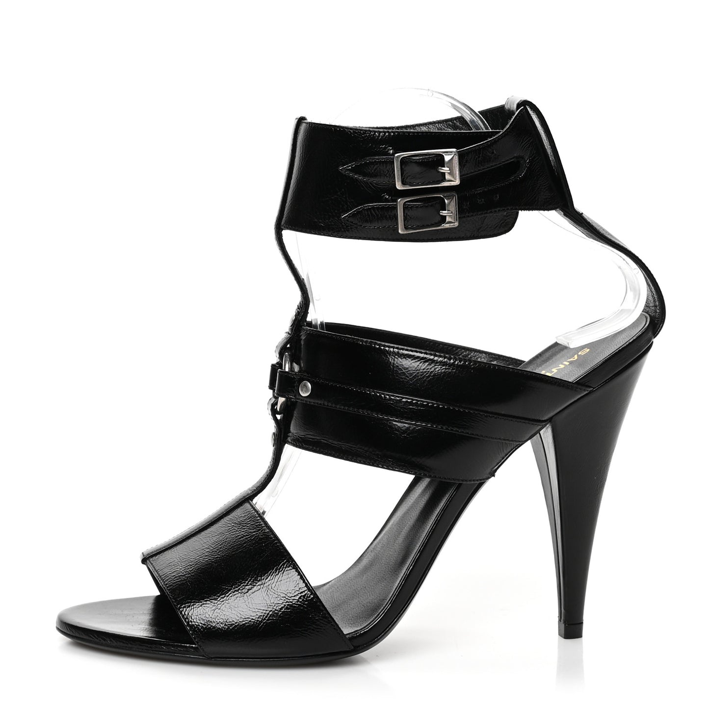 Shiny Calfskin Fetish Sandal 40 Black