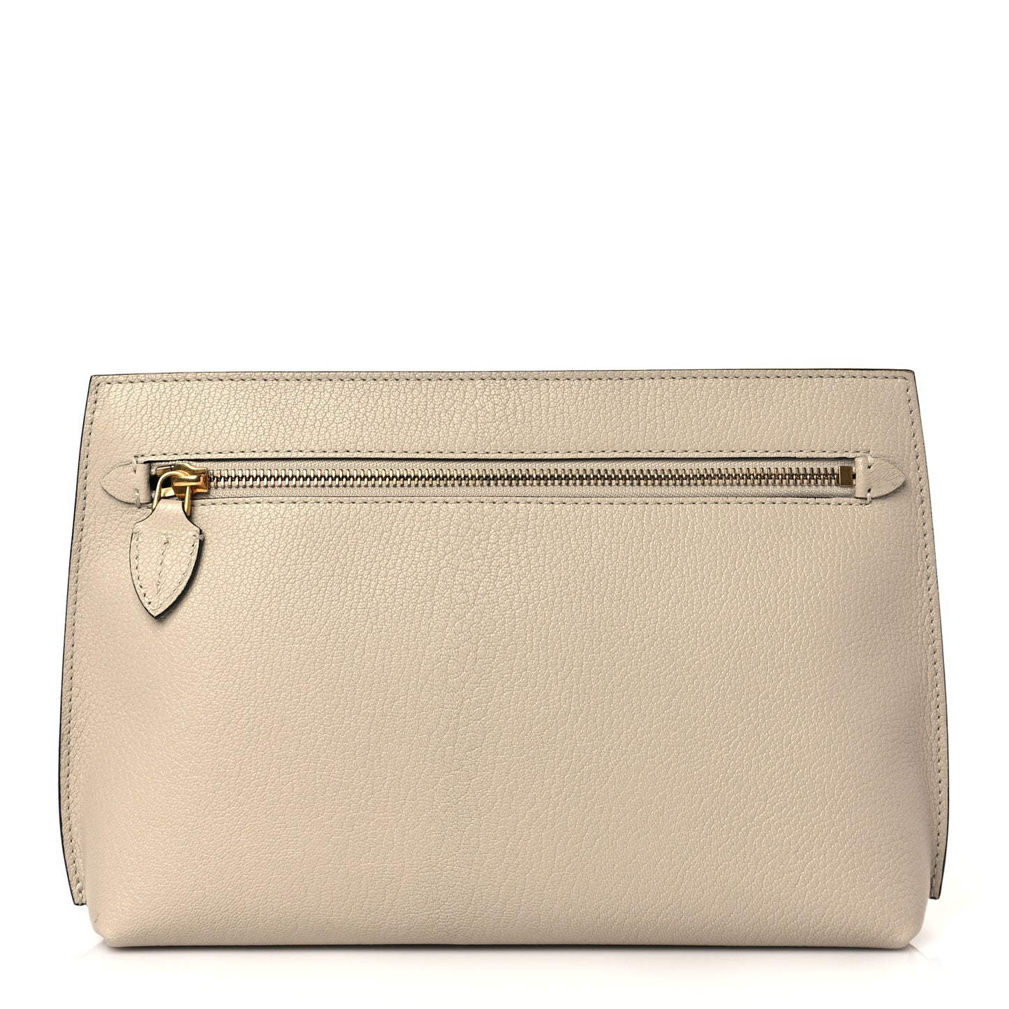 Grainy Calfskin Wristlet Clutch Stone