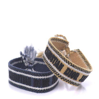 Christian Dior Woven Cotton J'Adior Friendship Bracelet Set Blue Yellow 1 of 4