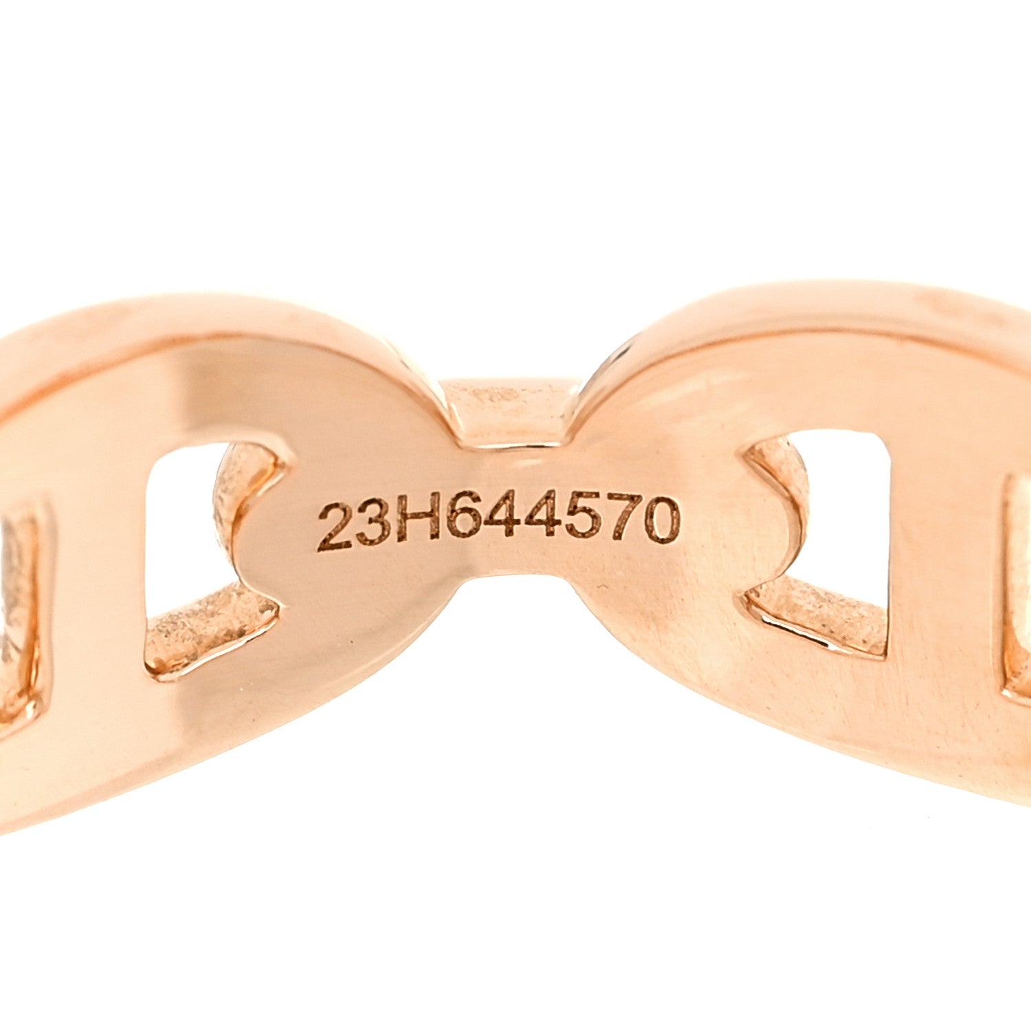 Hermes 18K Rose Gold PM Chaine d'Ancre Enchainee Ring 54 6.75 8 of 9