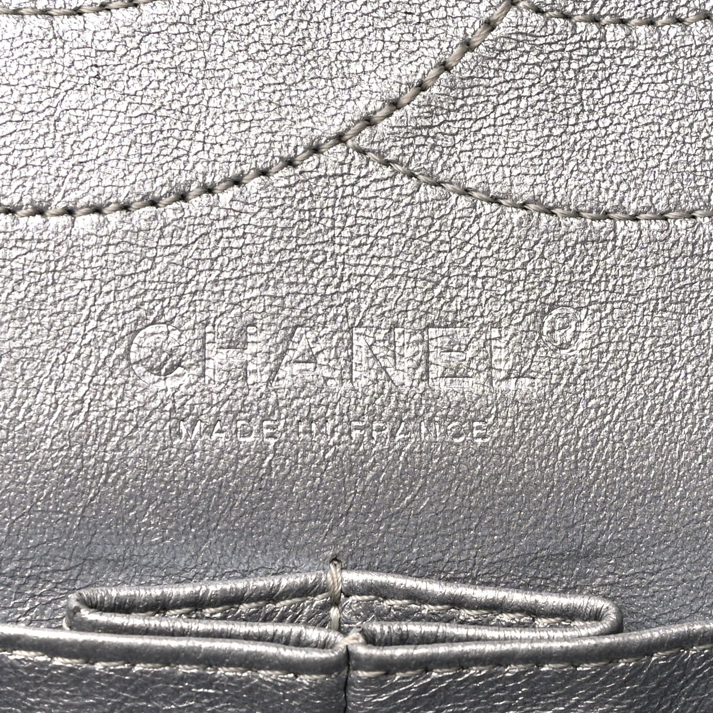 Metallic Calfskin Striped 2.55 Reissue 227 Silver