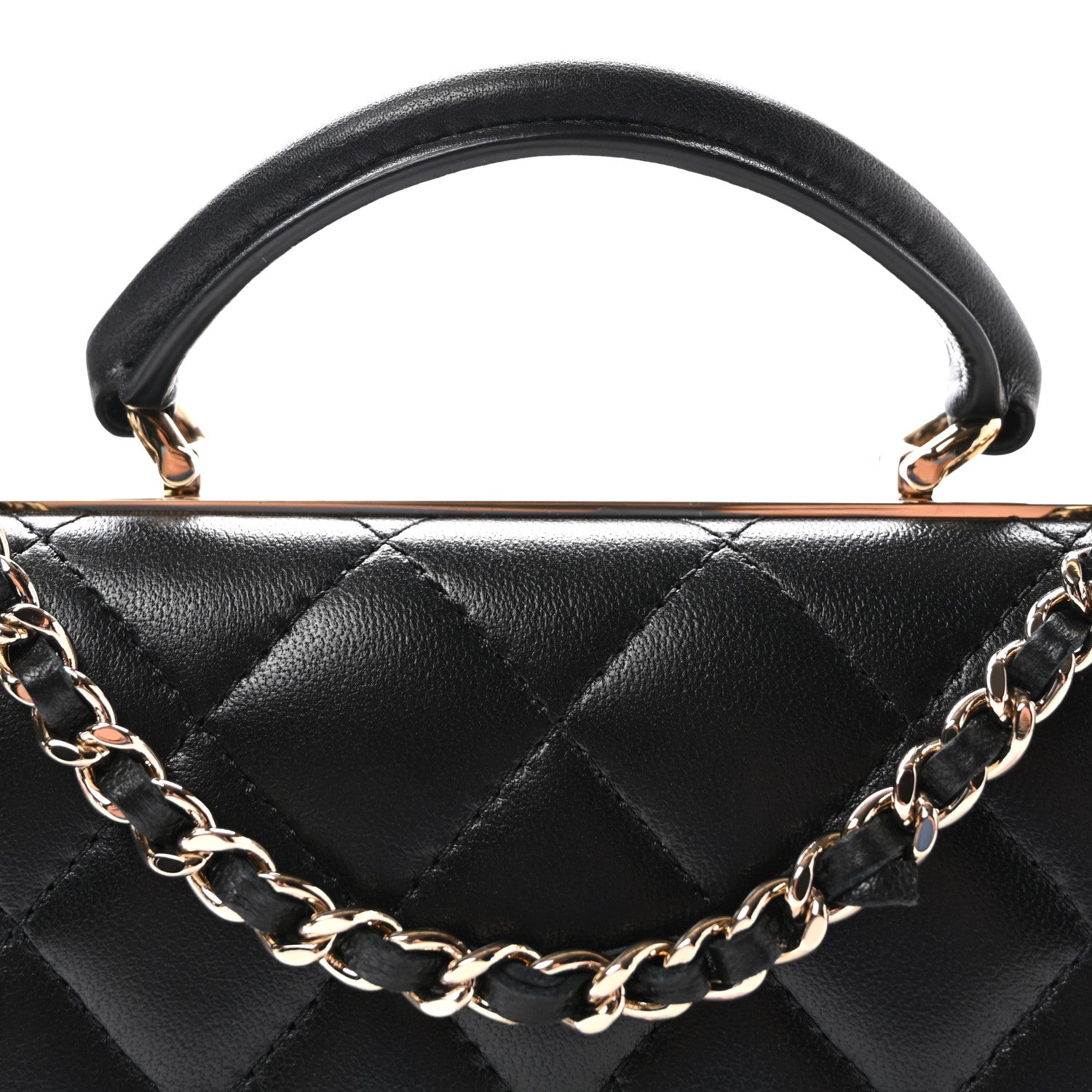 Chanel Lambskin Quilted Trendy CC Dual Handle Clutch With Chain Black 9 of 12