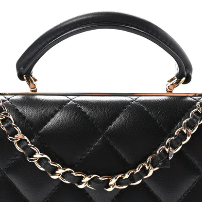 Chanel Lambskin Quilted Trendy CC Dual Handle Clutch With Chain Black 9 of 12