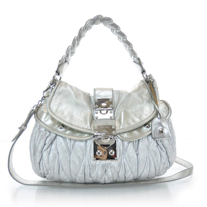 Miu Miu Leather Matelasse Coffer Silver 1 of 7