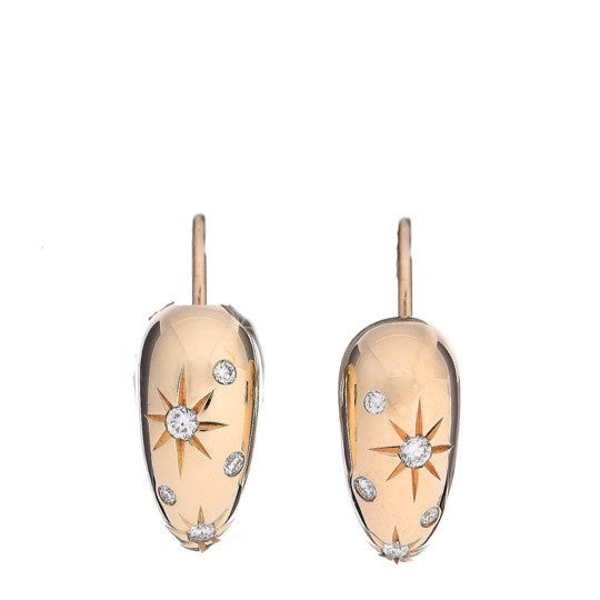 18K Yellow Gold Diamond Pure Form Pod Earrings