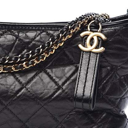 Chanel Aged Calfskin Quilted Medium Gabrielle Hobo Black 8 of 11