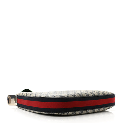 Gucci GG Supreme Monogram Textured Calfskin Web Large Attache Shoulder Bag Beige Blue 4 of 10