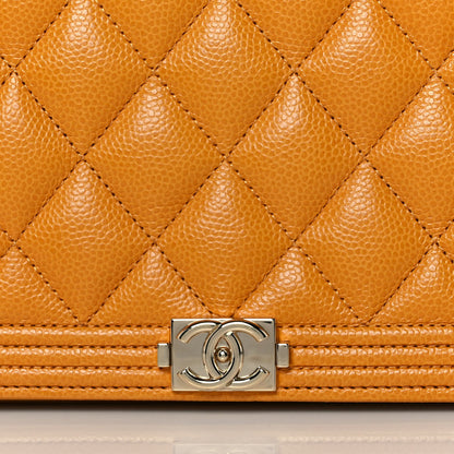 Chanel Caviar Quilted Boy Wallet On Chain WOC Yellow 9 of 11