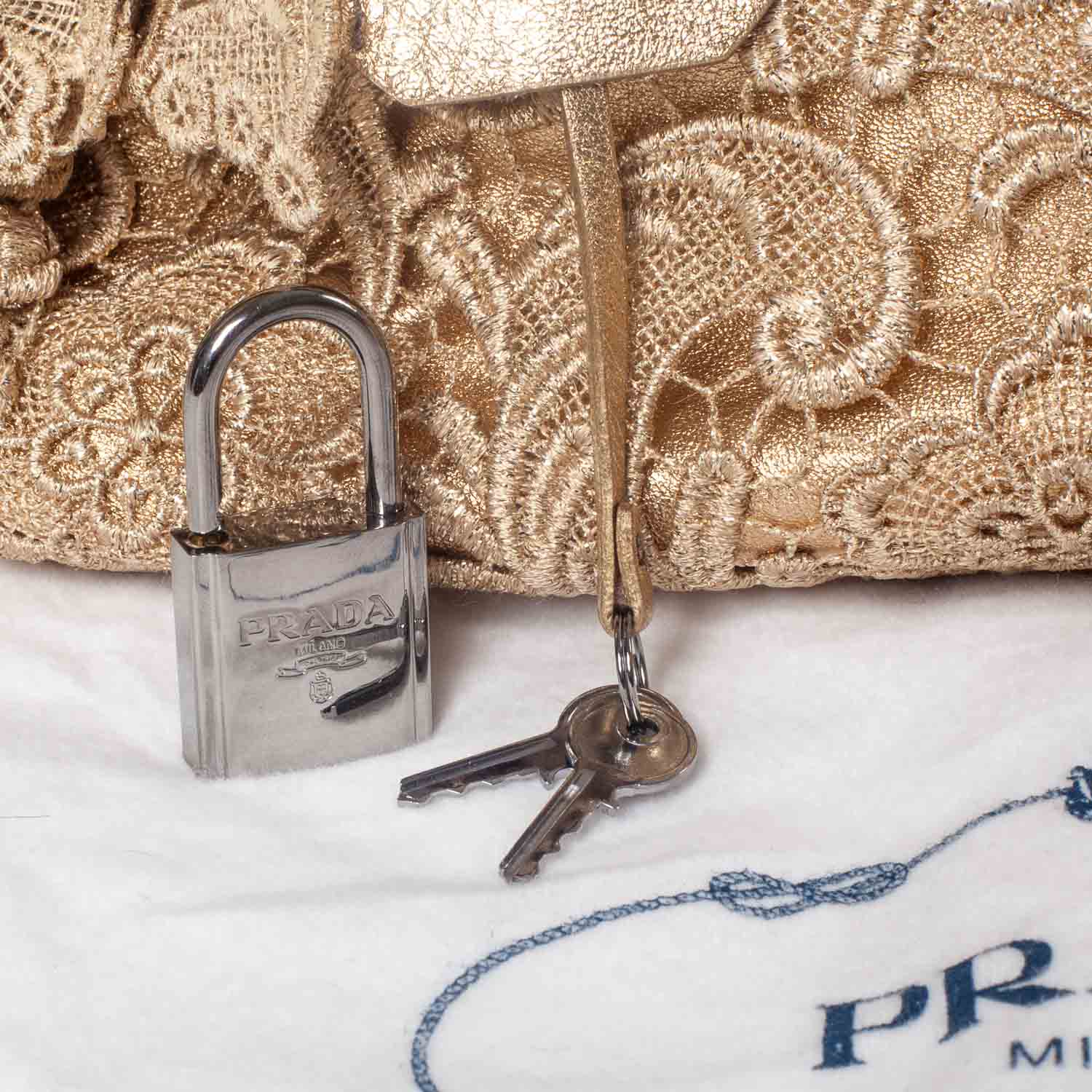 Prada Lace Pizzo S Bowler Gold 6 of 10