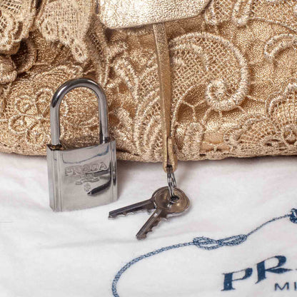 Prada Lace Pizzo S Bowler Gold 6 of 10
