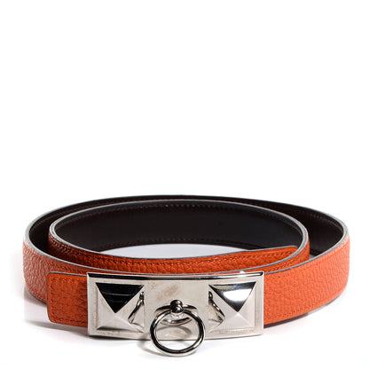 Hermes Togo 24mm Sydney Belt Feu Orange 1 of 8