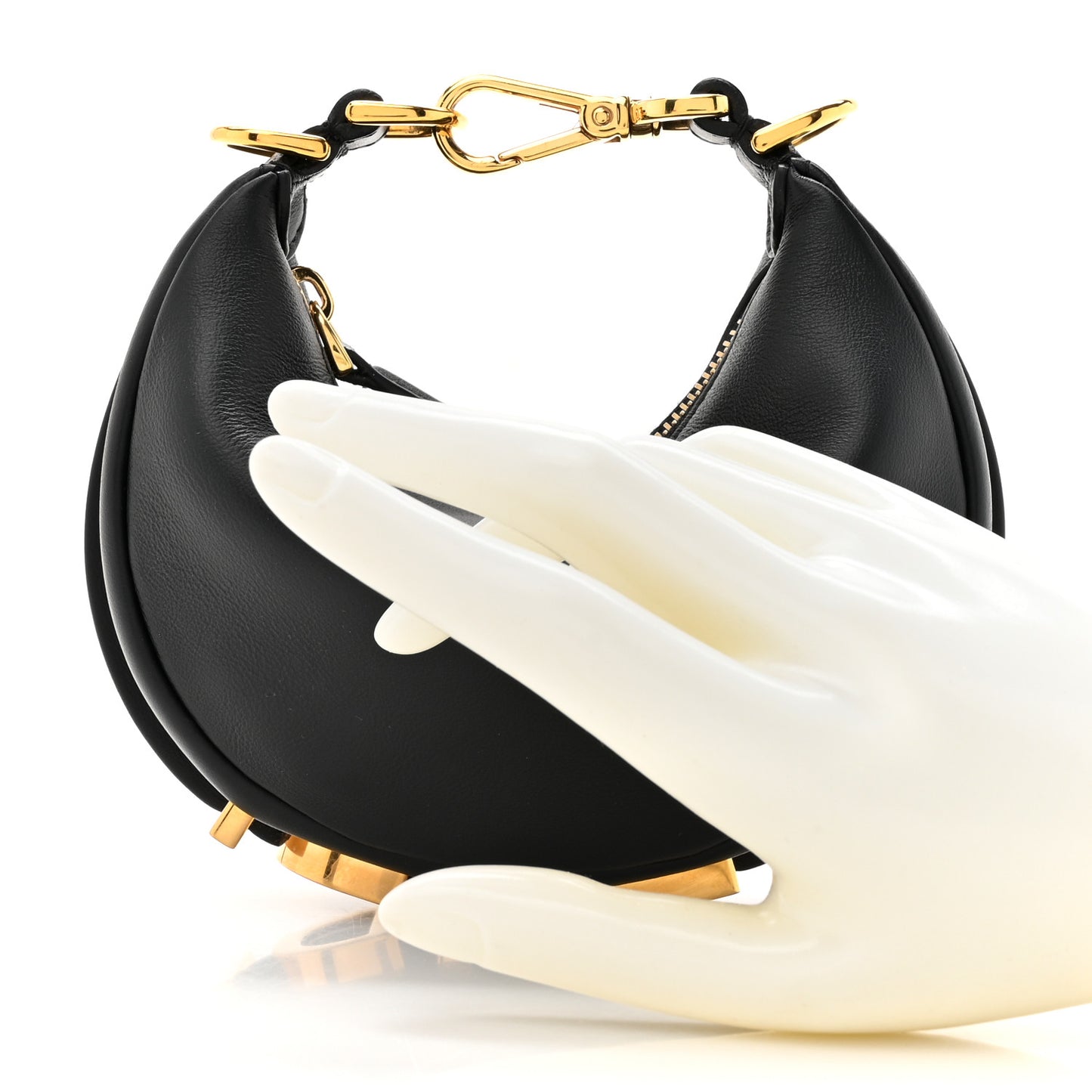 Vitello Grace Matte Nano Fendigraphy Hobo Charm Black