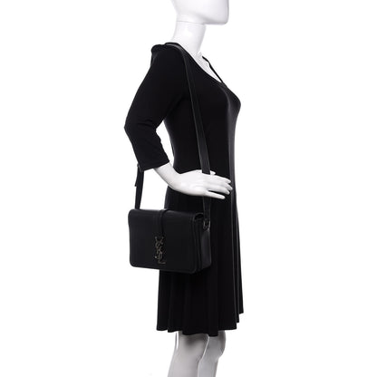 Saint Laurent Smooth Calfskin Medium Classic Monogram Universite Bag Black 2 of 9