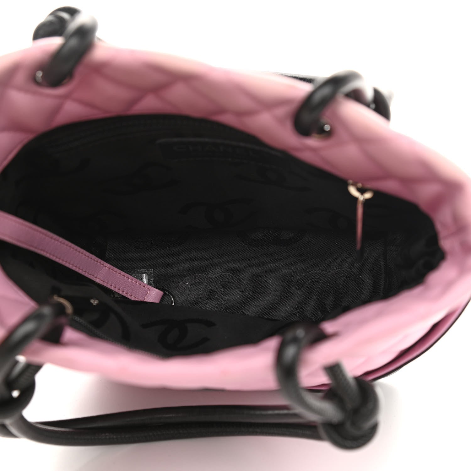Chanel Calfskin Quilted Medium Cambon Tote Pink Black 5 of 14
