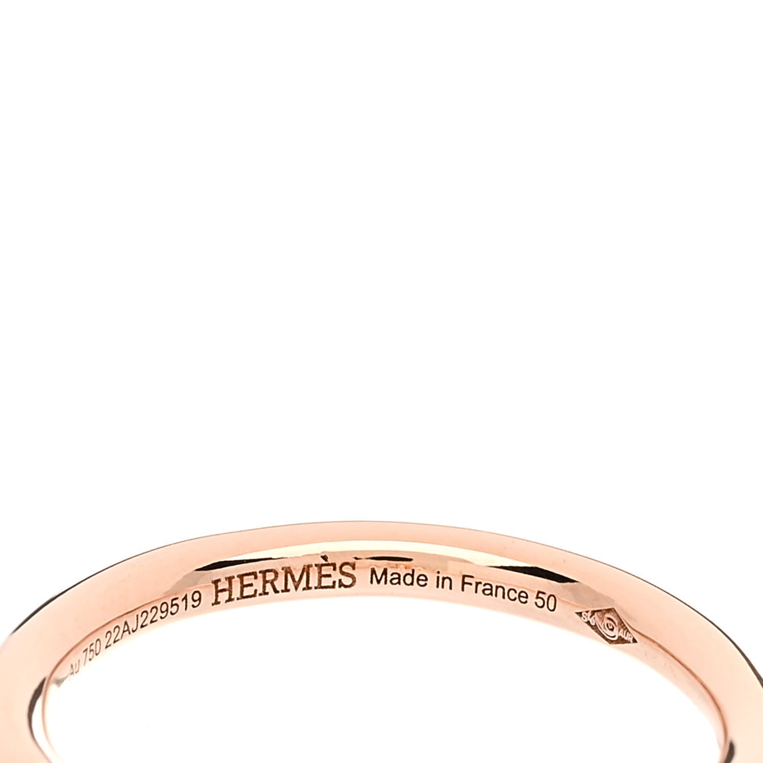 Hermes 18K Rose Gold Diamond PM Echappee Ring 50 5.25 4 of 5