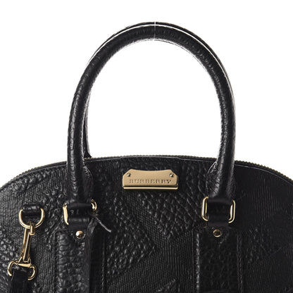 Burberry Heritage Grain Check Embossed Small Orchard Bowling Bag Black 11 of 11