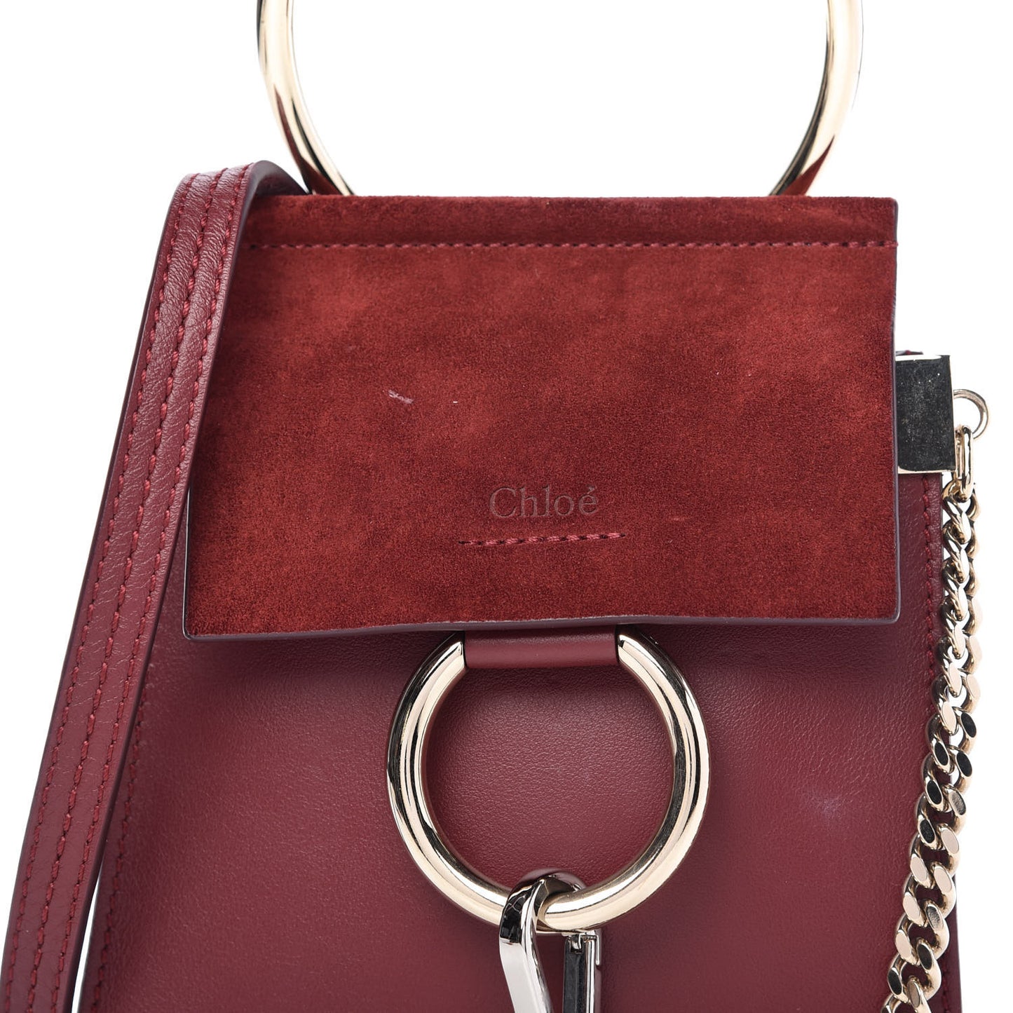 Suede Calfskin Mini Faye Bracelet Bag Plum Purple