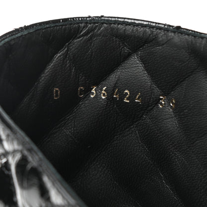 Chanel Shiny Lambskin Quilted Lace Up Combat Boots 39 Black 8 of 8