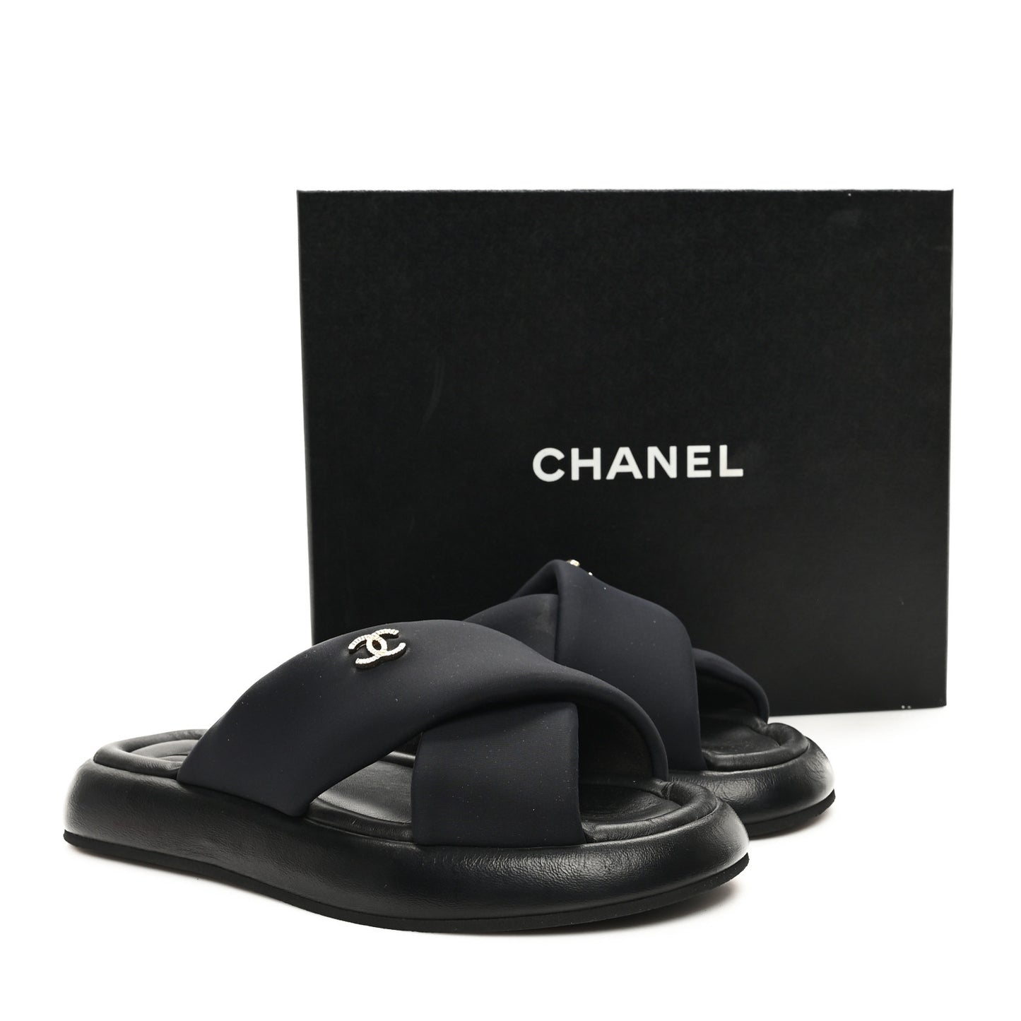 Fabric CC Mules Sandals 39 Black