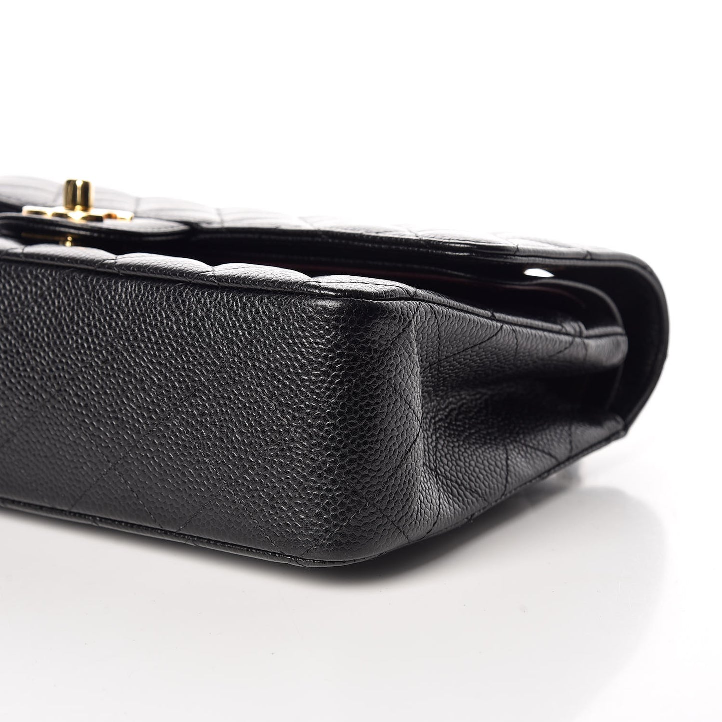 Caviar Quilted Medium Double Flap Black