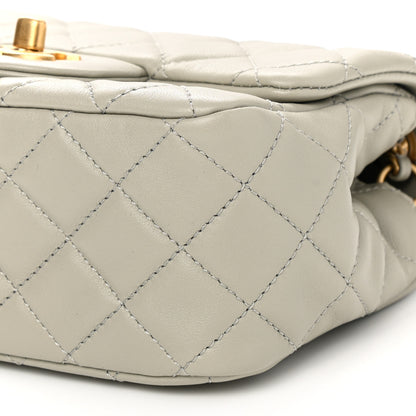 Chanel Lambskin Quilted Mini Pearl Crush Flap Light Grey 10 of 11