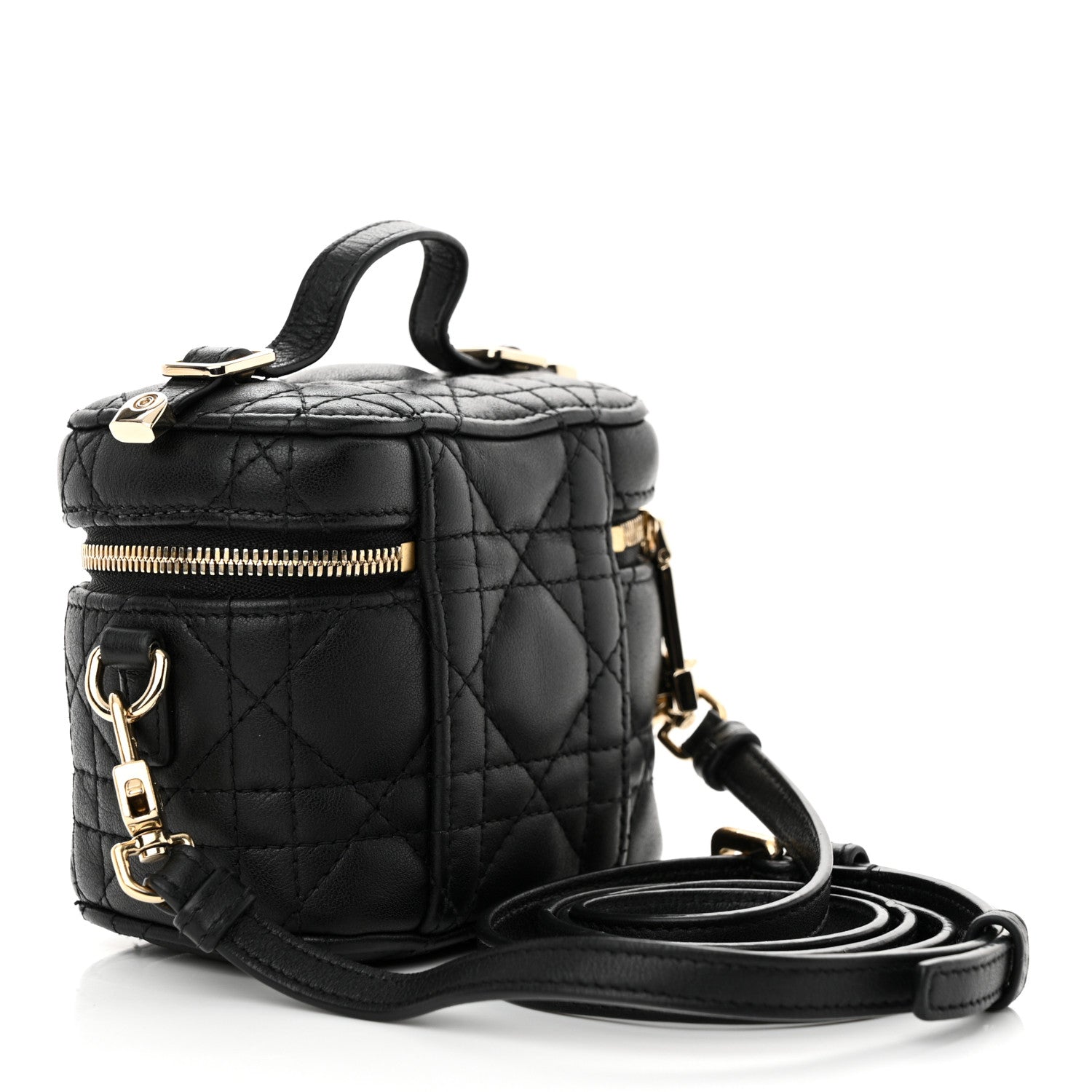 Christian Dior Lambskin Cannage Micro Lady Dior Vanity Case Black 3 of 9