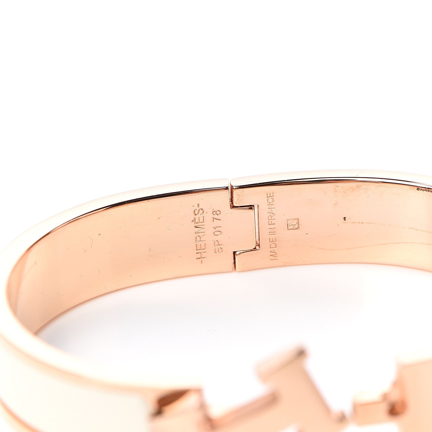 Hermes Enamel Narrow Clic Clac H Bracelet PM Craie 4 of 5